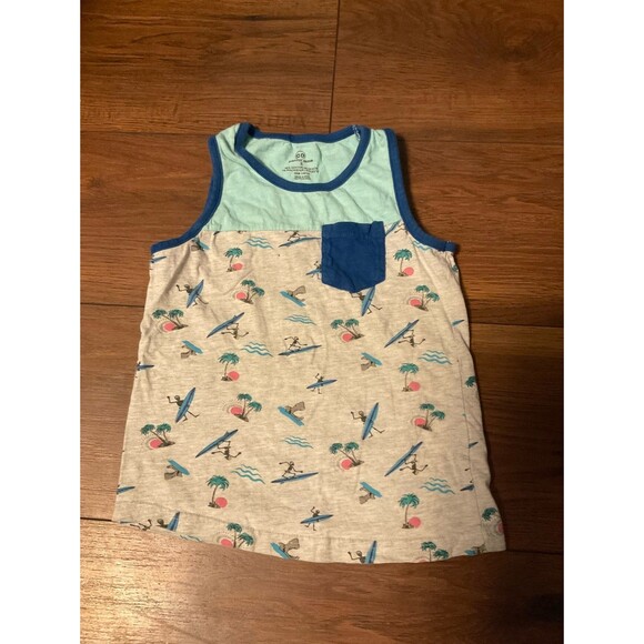 Copper denim boys tank top size 5 skeleton shark surf - Picture 1 of 3